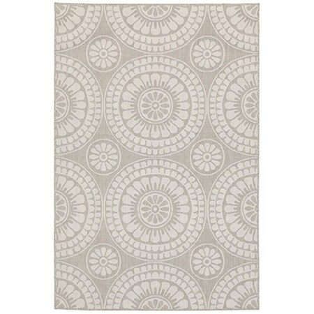 Oriental Weavers 7 ft. 10 in. x 10 ft. Portofino 1832H Grey Outdoor & Casual Rug P1832H240305ST